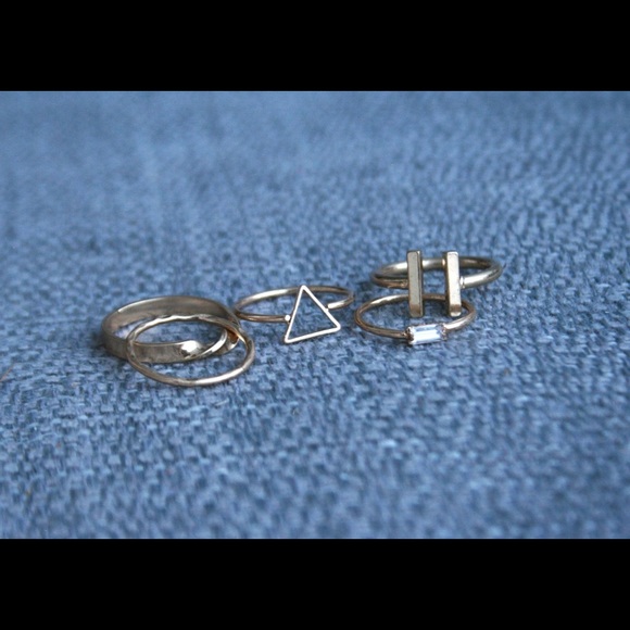 New Boho Gold Colored Ring Stack Set Jewelry Chic Classy - Picture 2 of 2